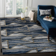 модерен DE LUXE килим 462 геометричен - structural тъмно синьо / злато