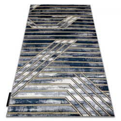 Tappeto DE LUXE moderne 460 Linee - Structural blu scuro / oro