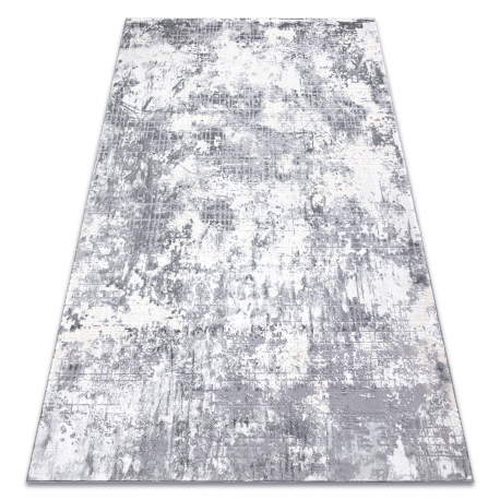 килим CORE A002 Абстракт - структурно, две нива на руно, слонова кост / сив