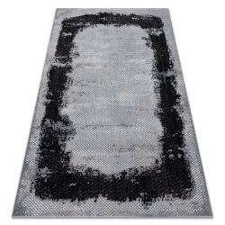 килим CORE A004 Рамка, сенчеста - структурни, две нива на руно, черно / сиво