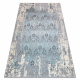 килим CORE W3824 Орнамент Вінтаж - структурні, два рівні флісу, блакитний / вершковий / сірий