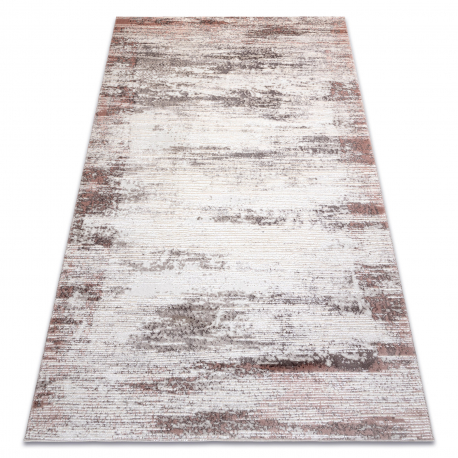 килим CORE W9775 Рамка, сенчеста - структурни, две нива на руно, бежово / розово