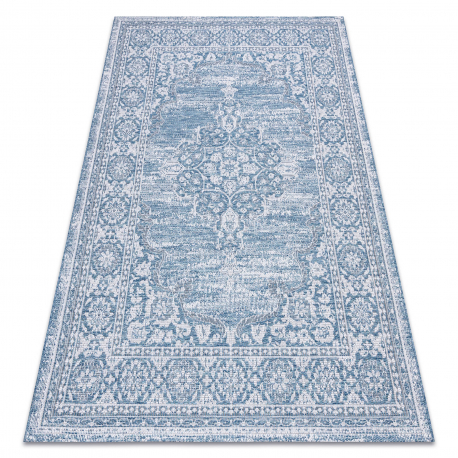 Carpet SISAL LOFT 21213 Ornament blue / silver / ivory