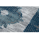 килим CORE W9797 Рамка, Розета - структурни, две нива на руно, синьо / сиво