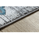килим CORE W9797 Рамка, Розетка - структурний, два рівні флісу, синій / сірий