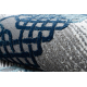килим CORE W9797 Рамка, Розета - структурни, две нива на руно, синьо / сиво