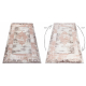 Teppe CORE W9797 Ramme, rosett - strukturell to nivåer av fleece, beige / rosa