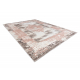 килим CORE W9797 Рамка, Розета - структурни, две нива на руно, бежов / розов