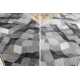 Modern carpet DUKE 51541 cream - Geometric, structured, very soft, fringes