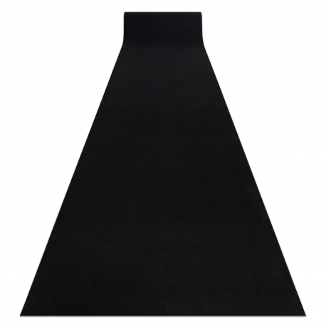 Alfombra de pasillo con refuerzo de goma RUMBA un solo color negro