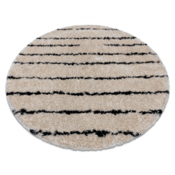 Carpet FLUFFY 2371 circle shaggy stripes - cream / anthracite 