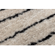 Teppe FLUFFY 2371 sirkel shaggy striper - krem / antrasitt 
