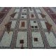 Tappeto in lana ANNODATO A MANO Vintage 10251, ornamento, fiori - rosso