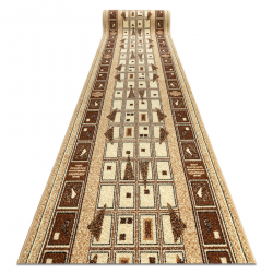 Tappeto in lana ANNODATO A MANO Vintage 10313, ornamento, fiori - beige / verde 