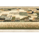 Tapete de lã feito à mão Vintage 10432, quadro, ornamento - bege / amarelo