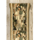 Tappeto in lana ANNODATO A MANO Vintage 10664, cornice, fiori - chiaretto / beige 