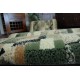 HAND-KNOTTED woolen carpet Vintage 10665, frame, ornament - claret / blue