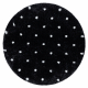 Χαλί FLUFFY 2370 κύκλος,δασύτριχος κουκκίδες - ανθρακίτης / λευκό