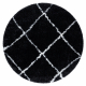 Carpet FLUFFY 2373 circle,shaggy trellis - anthracite / white