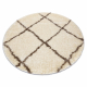 Carpet FLUFFY 2373 circle shaggy trellis - cream / beige