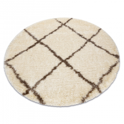 Matto FLUFFY 2373 pyörä shaggy säleikkö kerma / beige
