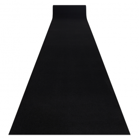 Alfombra de pasillo con refuerzo de goma RUMBA un solo color negro 80 cm