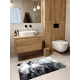 Kúpelňový koberec ABSTRACT abstrakcia pogumovaný, mäkký - šedá