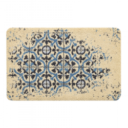 Bathroom rug CERAMIC lisbon tiles, antislip soft - grey