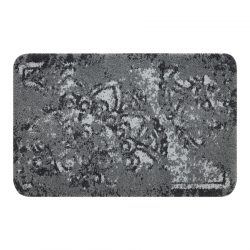 Koupelnový koberec FROTTE růžice, pogumovaný, měkký - šedá