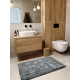Bathroom rug FROTTE rosette, antislip soft - grey