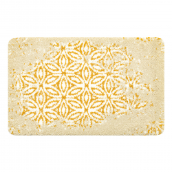 Koupelnový koberec STROFI květiny, pogumovaný, měkký - žlutá