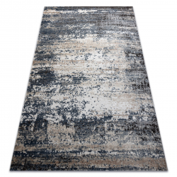 Moderný koberec OHIO CB10A beton - Štrukturálny, dve vrstvy rúna krém / modrý