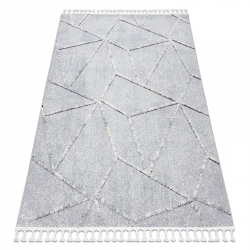Tappeto SEVILLA Z791C mosaico grigio / bianca Frange berbero marocchino shaggy