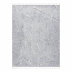 Tapis SEVILLA Z791C mosaïque gris / blanc Franges berbère marocain shaggy