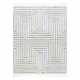 Matto SEVILLA Z788A Labyrintti, Kreikkalainen valkoinen / harmaa Tupsut berbery Marokkolainen shaggy