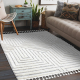 Carpet SEVILLA Z788A labyrinth, greek white / grey Fringe Berber Moroccan shaggy