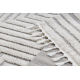 Tapis SEVILLA Z788A labyrinthe, grec blanc / gris Franges berbère marocain shaggy