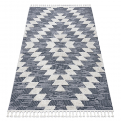 Preproga SEVILLA Z250A rombi modra / siva Čopki berbery Maroški košati