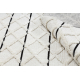 Carpet SEVILLA Y611A trellis, diamonds brown / white Fringe Berber Moroccan shaggy