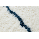 Carpet UNION 3683 Trellis cream / blue Fringe Berber Moroccan shaggy