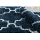 Carpet UNION 3488 Trellis blue / cream Fringe Berber Moroccan shaggy