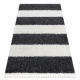 Carpet UNION 4079 Stripes grey / cream Fringe Berber Moroccan shaggy