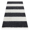 Alfombra UNION 4079 Rayas gris / crema Franjas Bereber Marroquí Shaggy