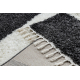 Teppich UNION 4079 Streifen grau / sahne Franse berber marokkanisch shaggy zottig