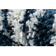 Szőnyeg BERBER UNION 4080 Csík kék / krém Rojt shaggy bozontos
