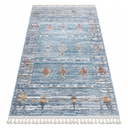 Moderní koberec BELLE BF13C modrý / béžový - střapce