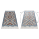Modern carpet BELLE BG30C diamonds, ethnic blue / cream Fringe
