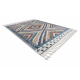 модерен килим BELLE BG30C диаманти, етнически син / сметана ресни 