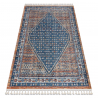 Modern Teppich BELLE BG58A dunkelblau / beige Franse 