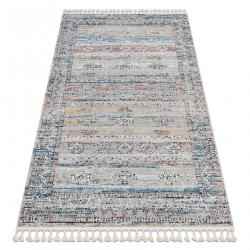 Moderní koberec BELLE BN25A béžový / modrý - střapce